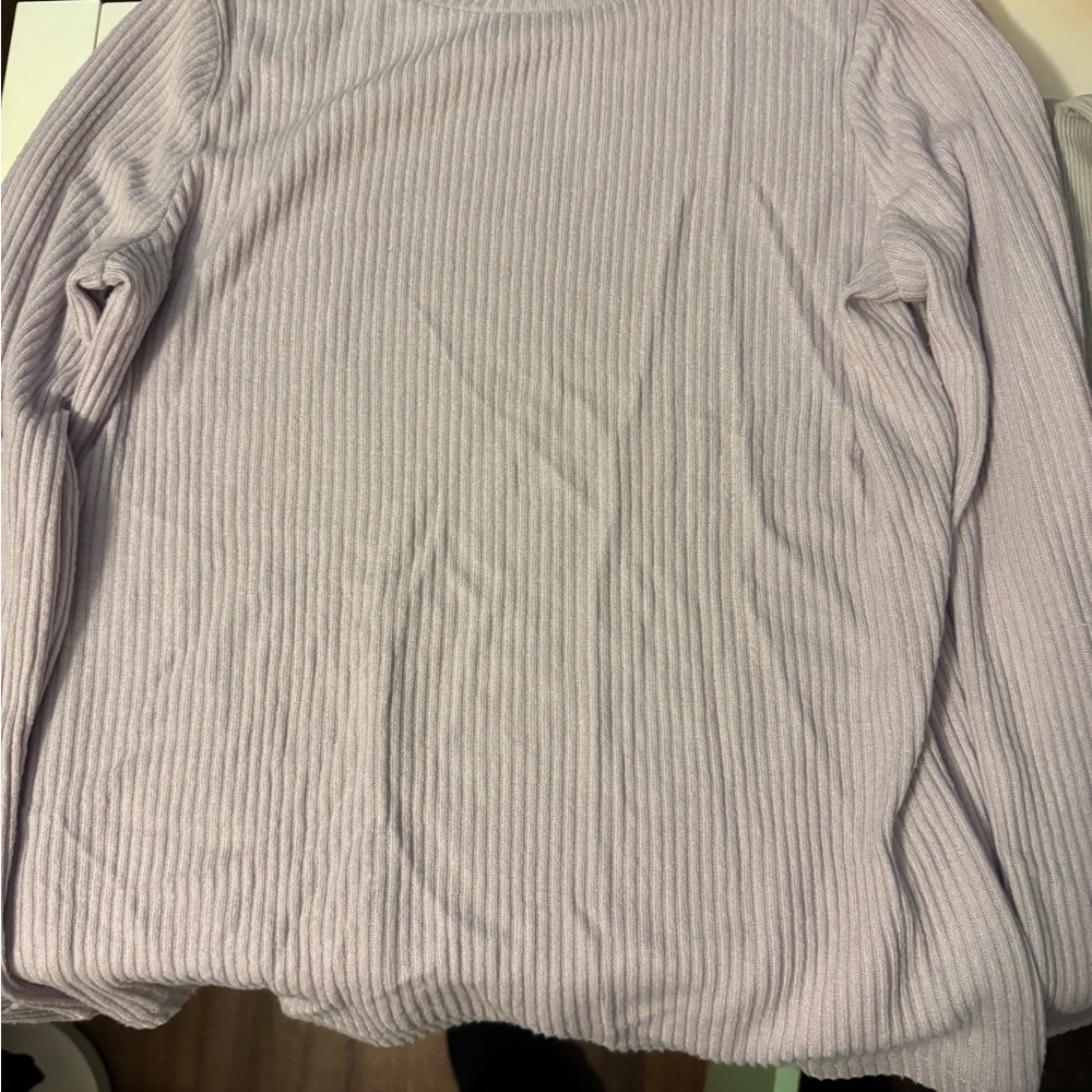 Athleta Ribbed Top in Soft Lavender